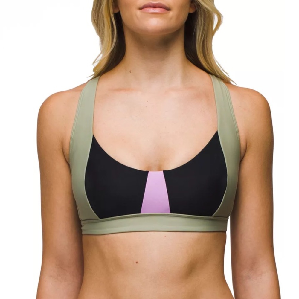 Prana Tulum swim top black color block